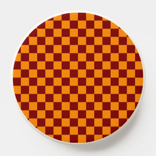 Red + Orange Check Checkered Checkerboard Pattern PopSocket