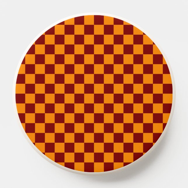 Red + Orange Check Checkered Checkerboard Pattern PopSocket (Popsocket)