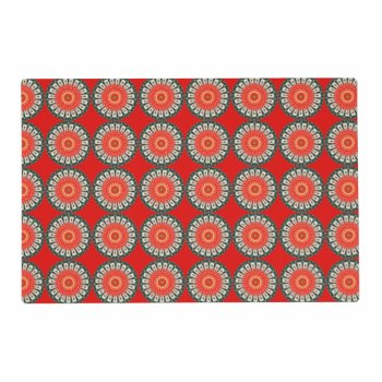 Red Orange Circles Pattern Placemats by PartyPrep at Zazzle