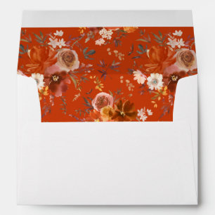 Red & Orange Fall Floral Envelope 2 - Orange