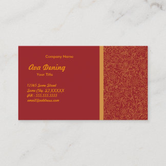 Red Orange Fashion Business Card