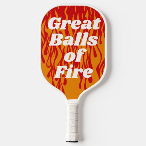 Red  Orange Fire and Flames Bold Pickleball Paddle