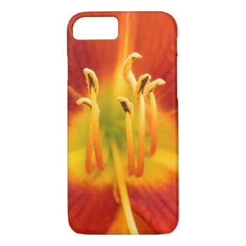Red Orange Flaming Lily Macro Photo Iphone 8/7 Case by YANKAdesigns at Zazzle