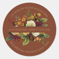 Red | Orange Floral Bouquet Return Address Seal