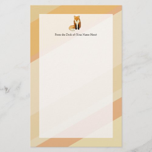 Red Orange Fox Stationery