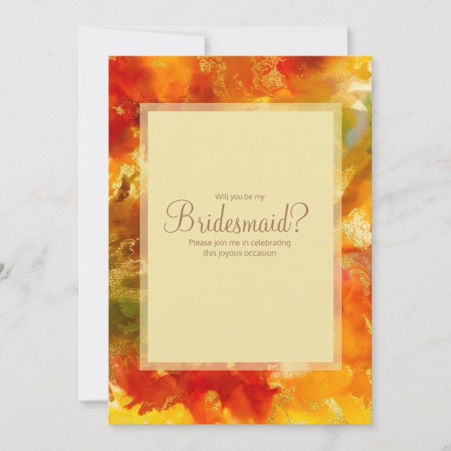 Red, orange, gold, marble in invitations  (Front)
