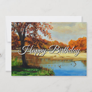 Red Orange Green Blue Yellow River Birthday Invitation