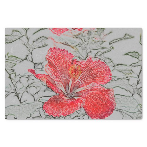 Red_Orange Hibiscus tissue paper