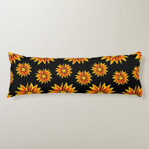 Red Orange Kiss Golden Flame Gazania Flowers Body Pillow