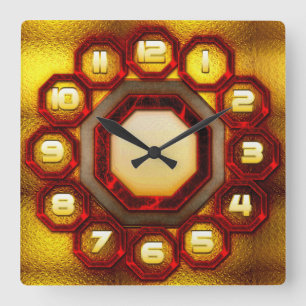 Red & Orange Luminous Wall Clock
