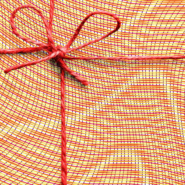 Red Orange Moiré Stripes Optical illusion Abstract Wrapping Paper (Creator Uploaded)