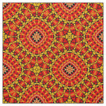 Red &amp; Orange Oriental Boho Geometric Pattern Fabric