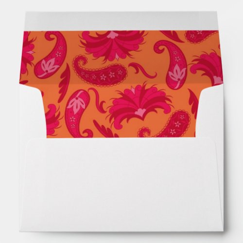 Red  Orange Parisian Paisley Envelope