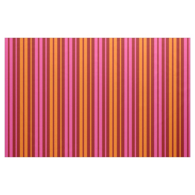 Red Orange Pink Vertical Stripes Design   Fabric (Fat Quarter)