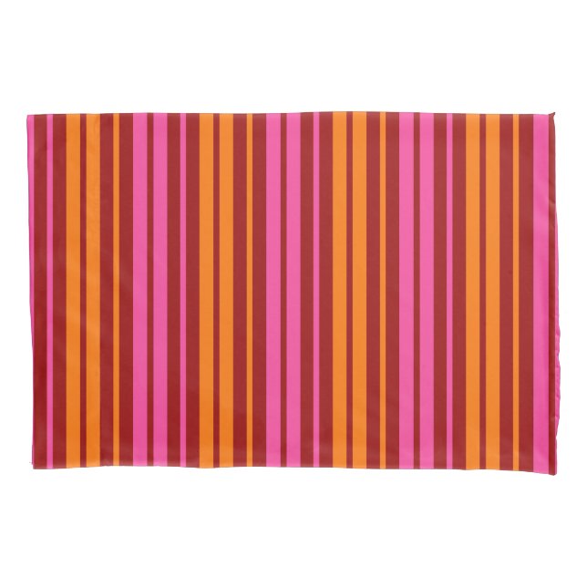 Red Orange Pink Vertical Stripes Design   Pillow Case (Front)