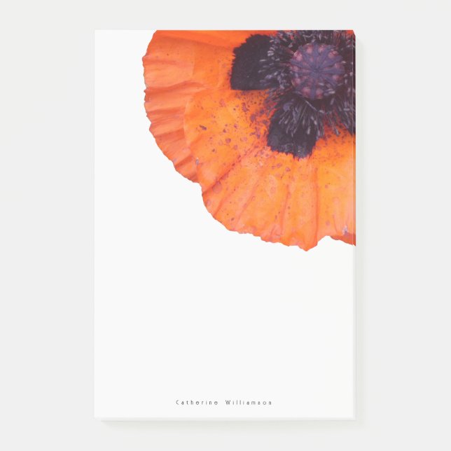 Red Orange Poppy Personalised  Post-it Notes (Front)