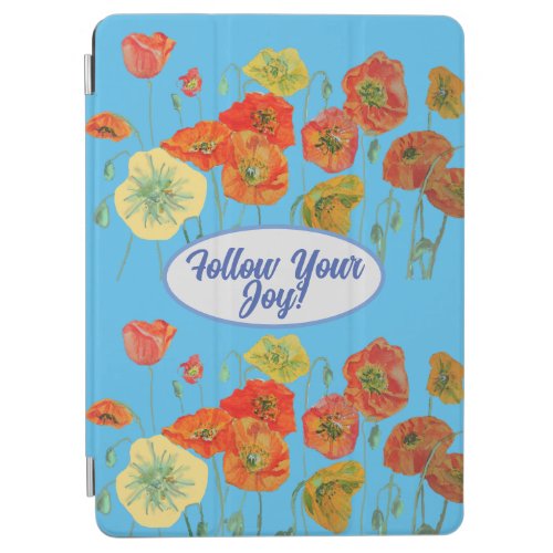 Red Orange Poppy Poppies floral Blue Your Joy Sams iPad Air Cover