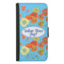 Red Orange Poppy Poppies floral Blue Your Joy Samsung Galaxy S5 Wallet Case