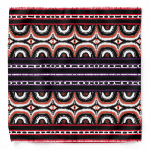 red orange purple black Tribal African head wrap Bandana