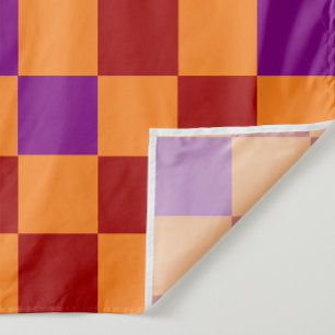 Red Orange Purple Checkered Pattern Design  Fabric