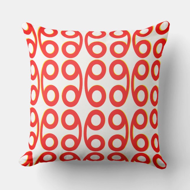 Red Orange Reels on Ends  Throw Pillow (Front)