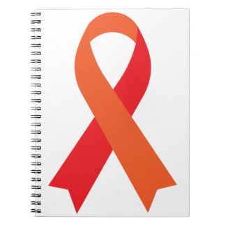 Red & Orange Ribbon MPN Myeloproliferative Disease Notebook