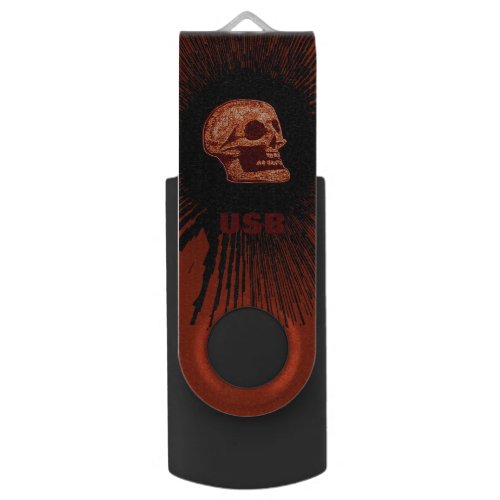 Red Orange Skull _ USB Flash Drive