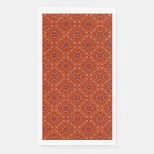 Red, Orange Spanish Diamond Tiled Pattern Paper Guest Towels