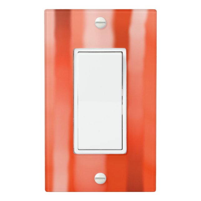 Red Orange Streak Single Rocker Light Switch Cover (In Situ)