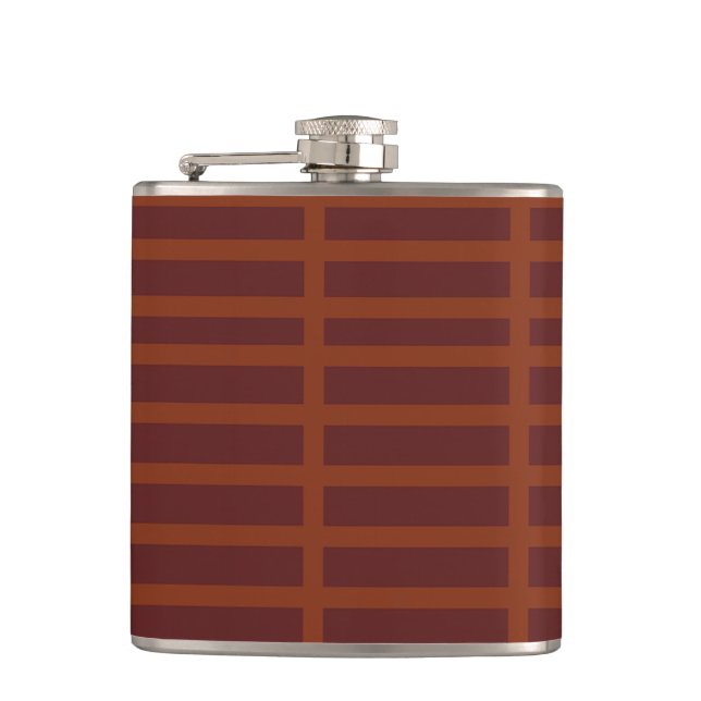 Red orange striped pattern flask (Front)