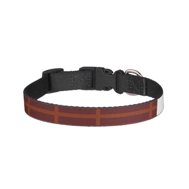 Red orange striped pattern pet collar (Front)