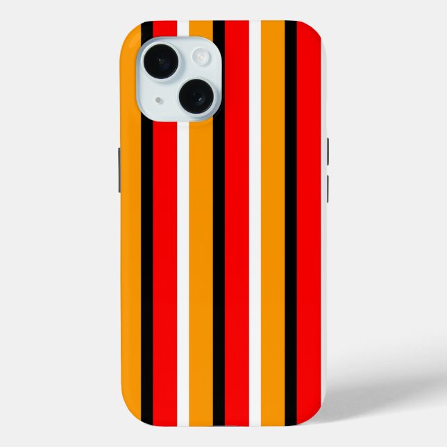 Red Orange Stripes Pattern Design Case-Mate iPhone Case (Back)