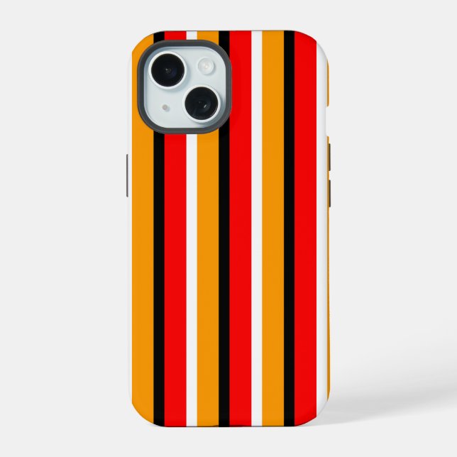 Red Orange Stripes Pattern Design Iphone Case (Back)