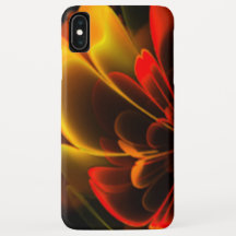 Red Orange Stylized Flower Half Corolla