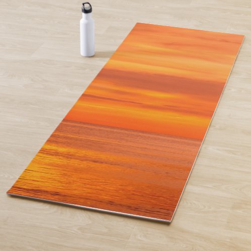Red Orange Sunset Sea Sky Clouds Elegant Template Yoga Mat