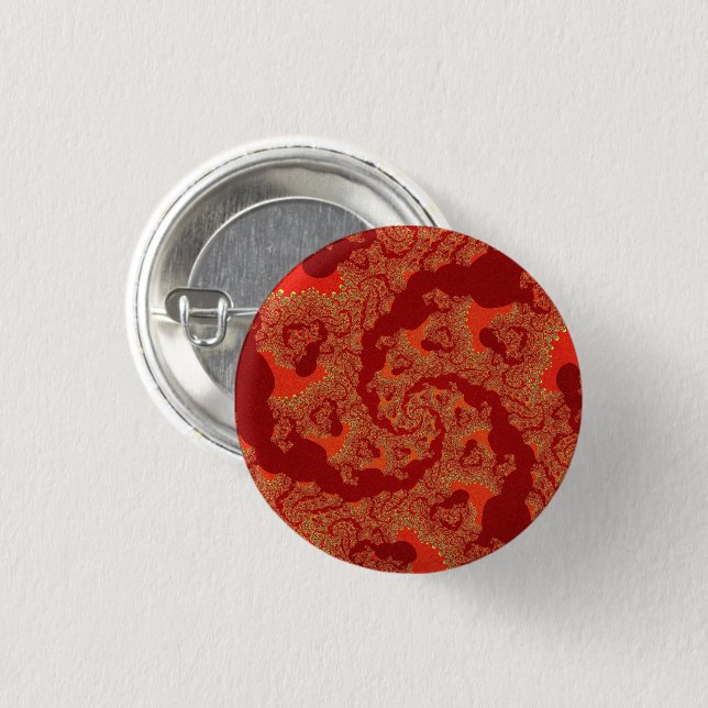 Red Orange Swirl Button (Front & Back)
