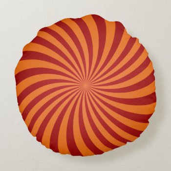 Red Orange Swirls Round Pillow by ZYDDesign at Zazzle