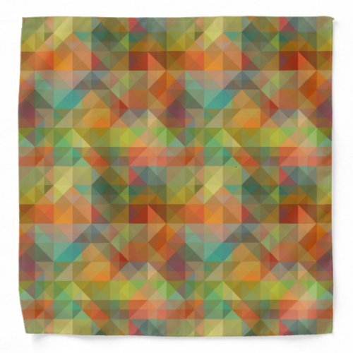 Red Orange Teal Blue Lime Green Polygon Pattern Bandana