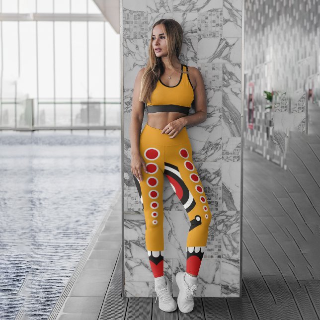 Red Orange Tiki  Capri Leggings (Creator Uploaded)