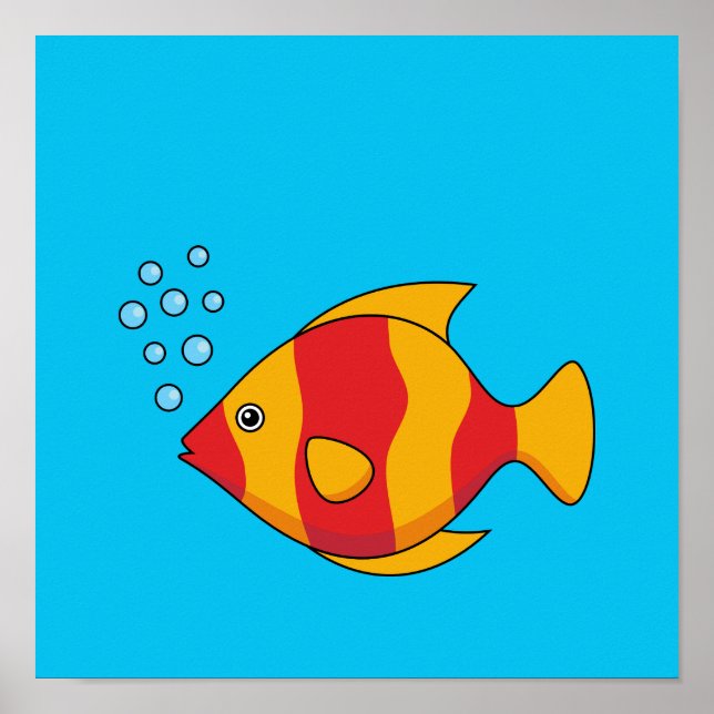Red Orange Tropical Fish  Poster (Front)