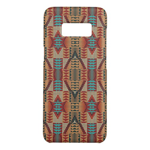 Red Orange Turquoise Teal Rustic Mosaic Pattern Case_Mate Samsung Galaxy S8 Case
