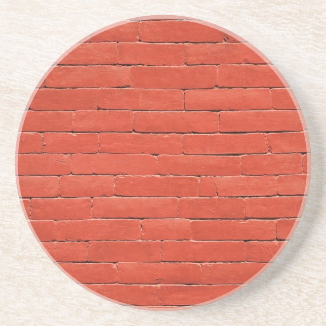 Red Orange Wall Sandstone Coaster (Front)