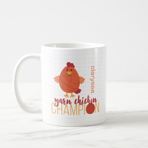 Red  Orange Yarn Chicken Champion Coffee Mug