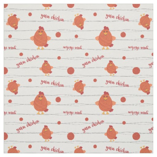 Red & Orange Yarn Chicken Champion Fabric