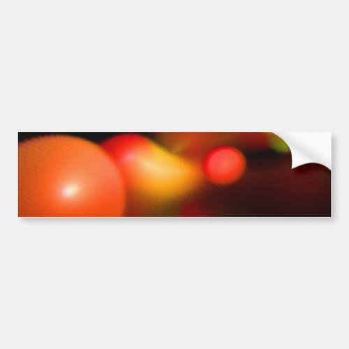 RED ORANGE YELLOW BLACK  FRACTAL BUBBLES BUMPER STICKER