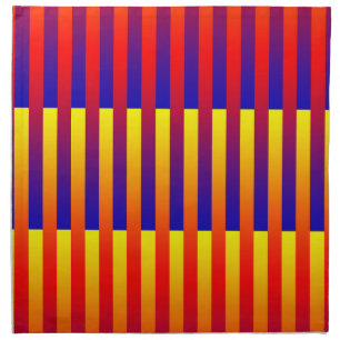 Red Orange Yellow Blue Stripes Cloth Napkin