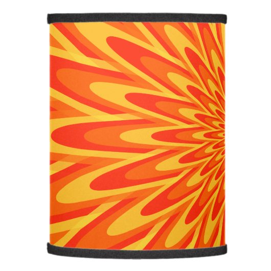 Red, Orange, Yellow Bursting Pattern Lamp Shade (Left)