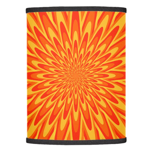 Red, Orange, Yellow Bursting Pattern Lamp Shade (Front)