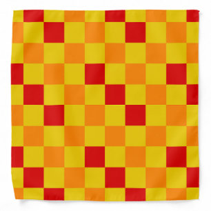 Red Orange Yellow Checkered Pattern Design  Bandana
