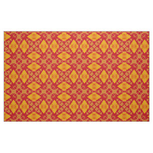 Red Orange & Yellow Elegant Geometric Pattern Fabric